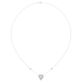 14K WHITE GOLD 1 1/2CT ROUND/SHIELD STEP CUT DIAMOND LADIES NECKLACE